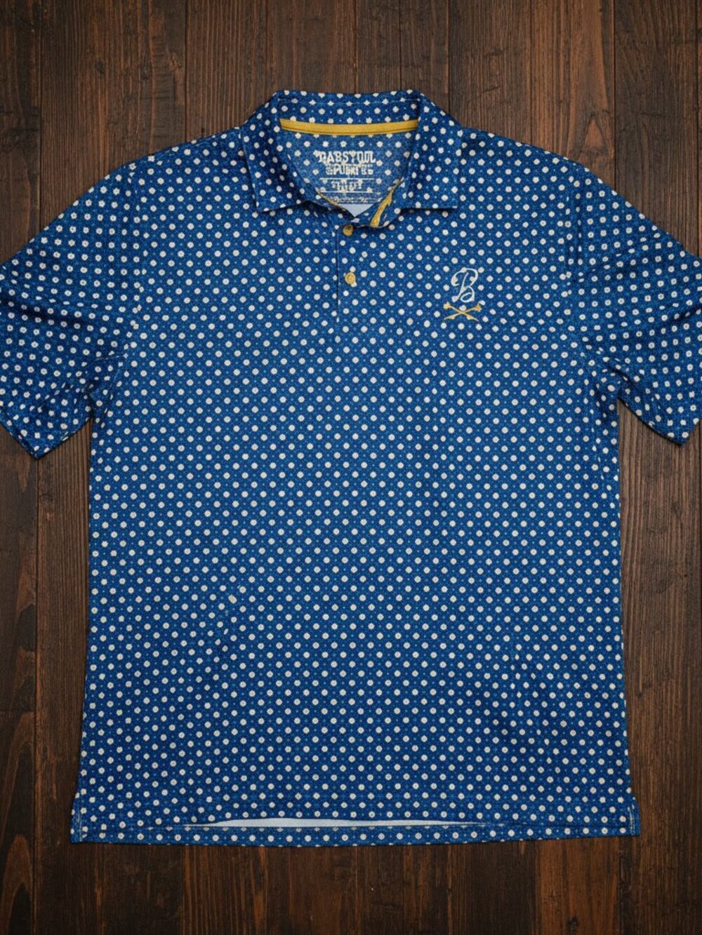 Barstool Golf Crossed Tees Polo Navy Floral Print Men's 2XL